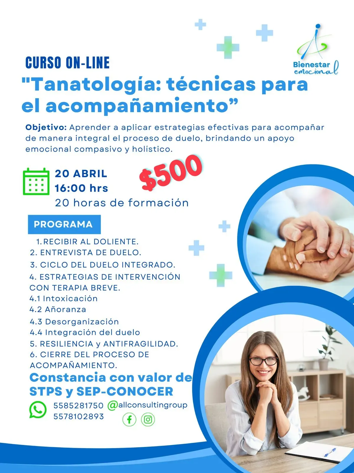 Curso ONLINE Tanatología: técnicas para el acompañamiento.